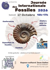 Visuel de l’événement Journée Internationale des Fossiles à Sainte-Foy-lès-Lyon, Samedi 17 Octobre